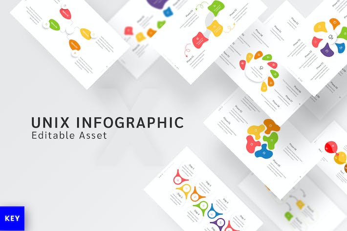 彩色圆形循环图形keynote模板 - 顶尖PPT