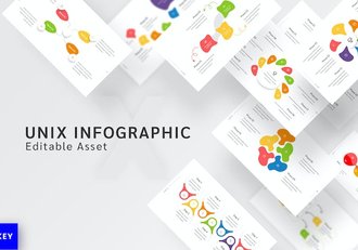 彩色圆形循环图形keynote模板 - 顶尖PPT