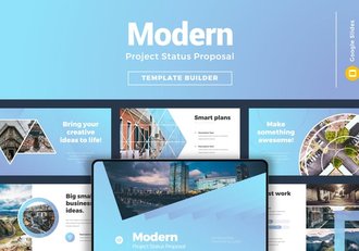 现代项目进展状态信息图表提案PPT模板 - 顶尖PPT