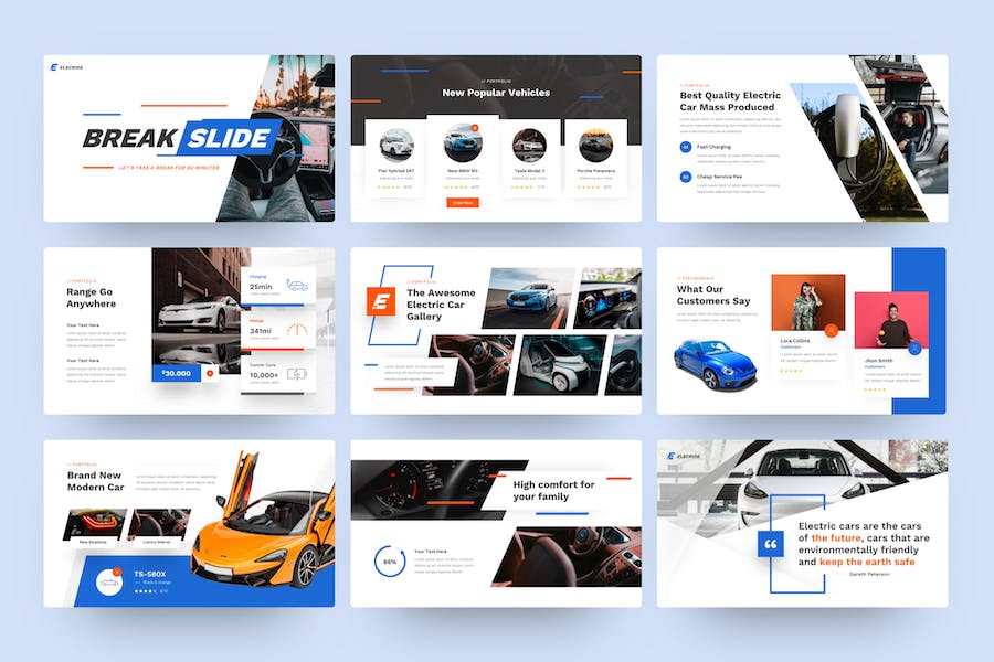 电动汽车发展介绍新能源汽车创业投资PPT模板 - 顶尖PPT