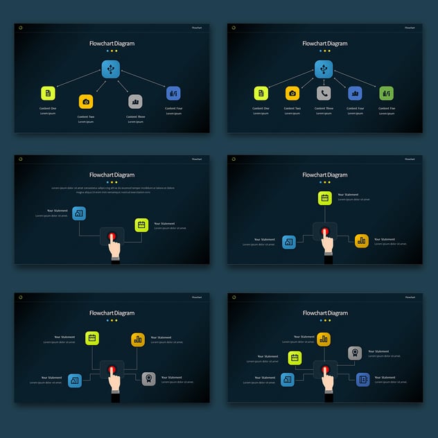 黑色系流程图keynote模板 - 顶尖PPT