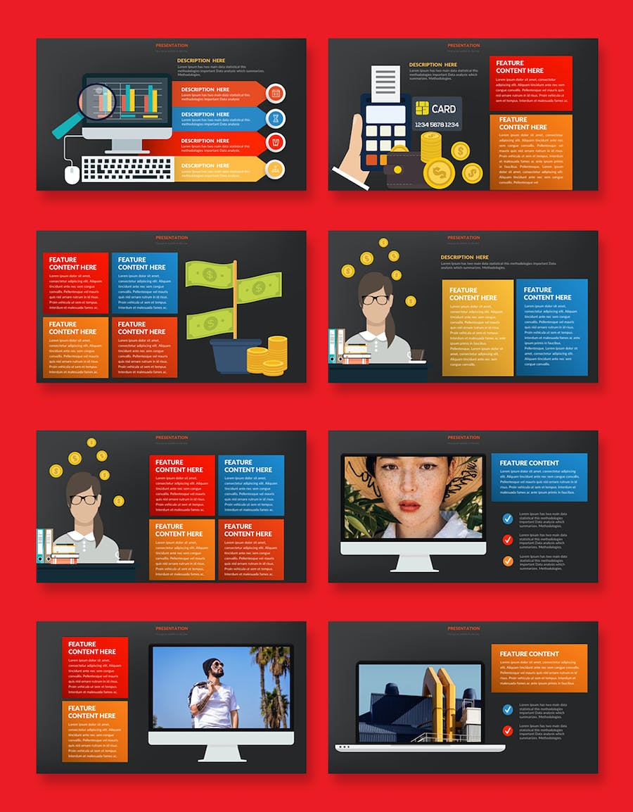 货币储蓄理财财务数据分析信息图表keynote模板 - 顶尖PPT