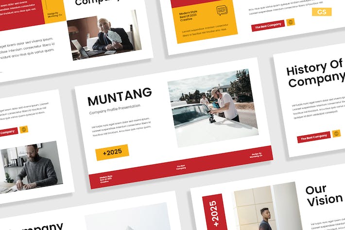 创意红白色调企业简介PPT模板 - 顶尖PPT