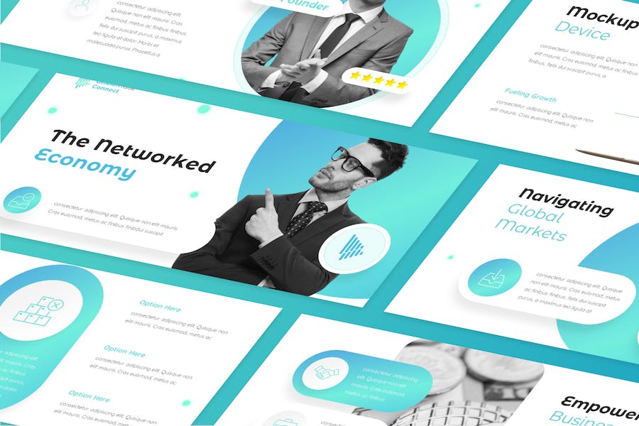 全球贸易商务连接合作PPT模板 - 顶尖PPT