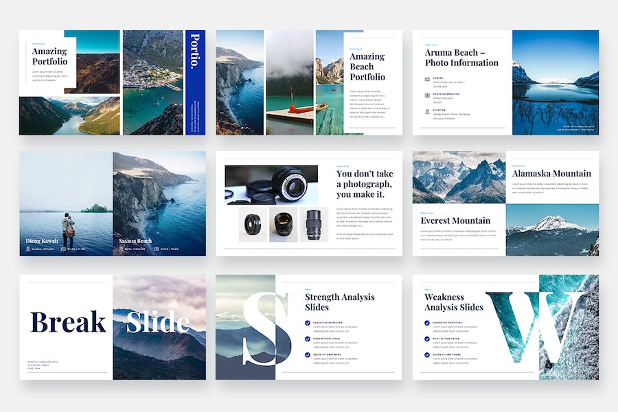 摄影行业作品集展示Keynote模板 - 顶尖PPT