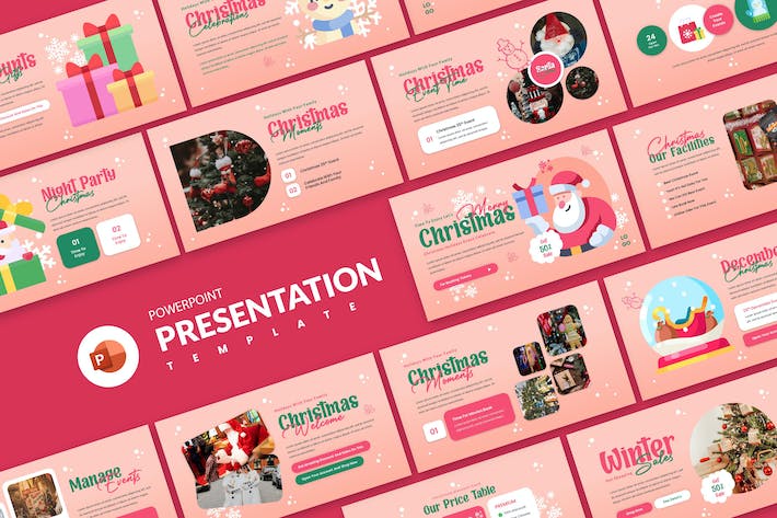 圣诞节活动策划新年快乐祝福喜庆主题PPT模板 - 顶尖PPT