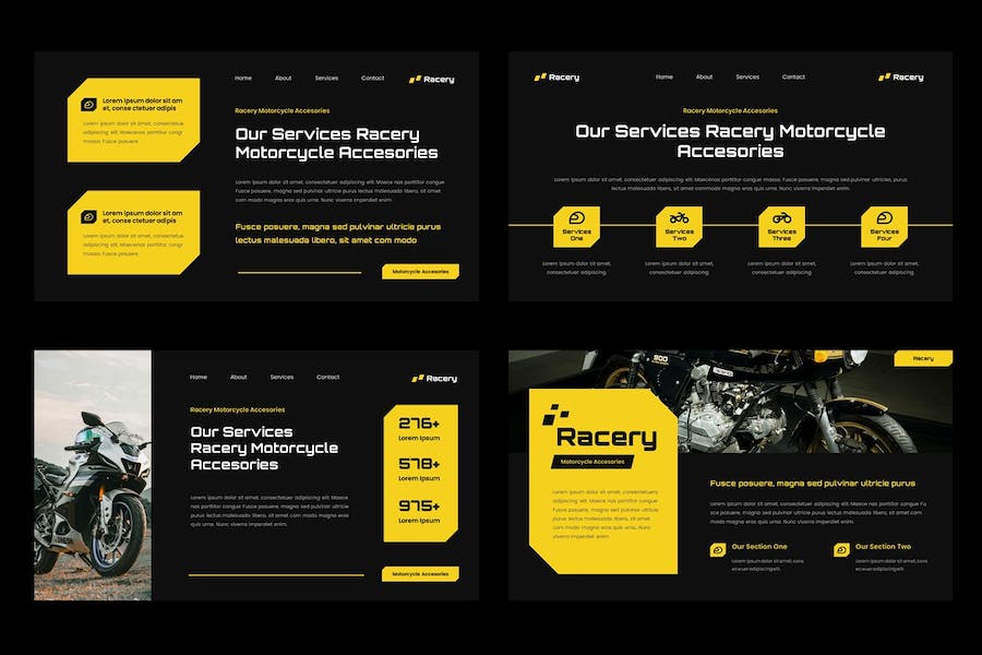 摩托车行业配件销售推介Keynote模板 - 顶尖PPT