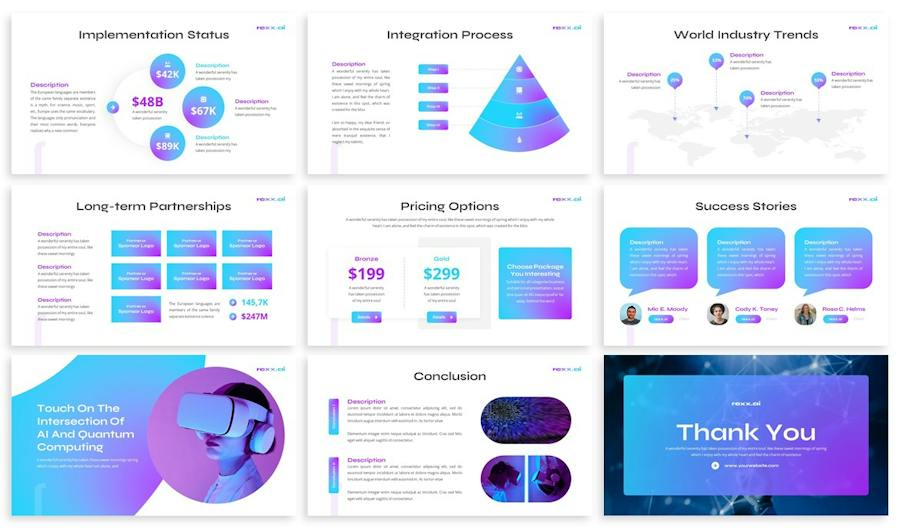 人工智能AI大模型chatGPT智能对话人工VR分析PPT模板 - 顶尖PPT