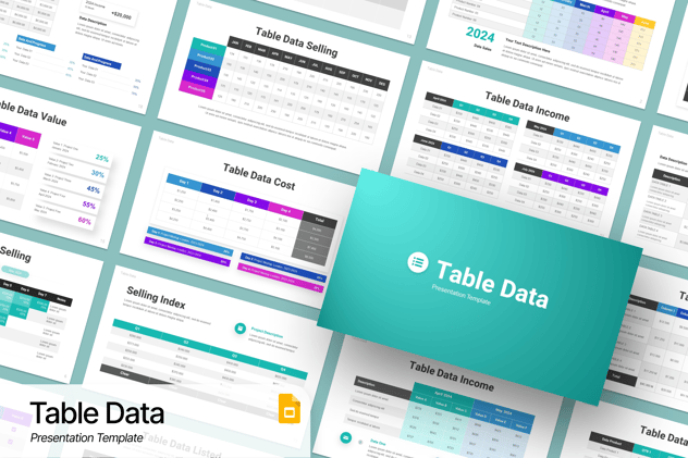 彩色表格数据图表PPT模板 - 顶尖PPT