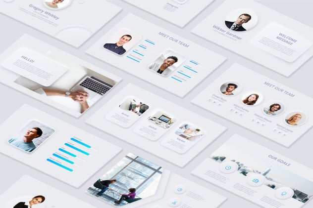 新拟态风格简约商务商业PPT模板 - 顶尖PPT