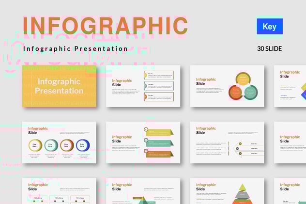 彩色可视化信息图形设计keynote模板 - 顶尖PPT