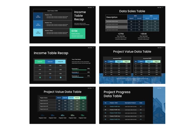 数据表格统计信息展示PPT模板 - 顶尖PPT
