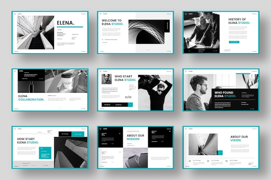 简约大气国外商务商业团队介绍图片展示PPT模板 - 顶尖PPT