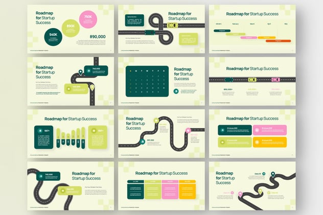 路线图信息图形PPT模板 - 顶尖PPT