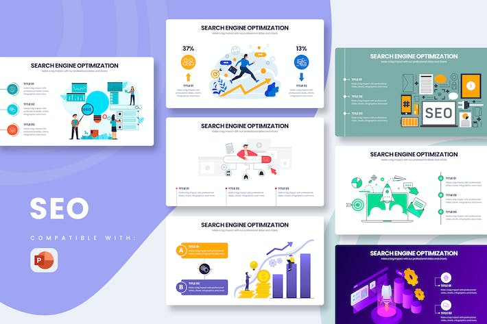 营销推广搜索引擎优化信息图PPT模板 - 顶尖PPT