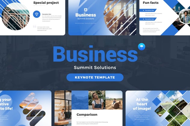 商业峰会信息图形解决方案keynote模板 - 顶尖PPT
