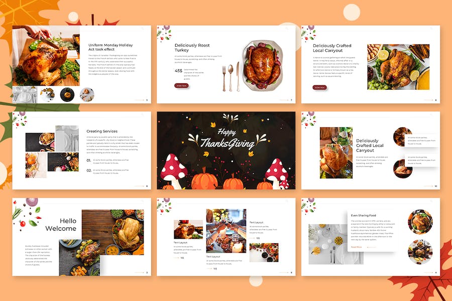 快乐感恩节主题活动宣传Keynote模板 - 顶尖PPT