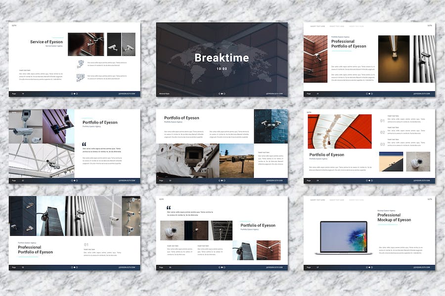 闭路电视摄像头产品展示PPT模板 - 顶尖PPT