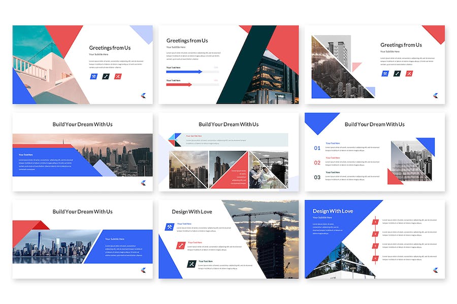 三角形板式设计商务风格Keynote模板 - 顶尖PPT
