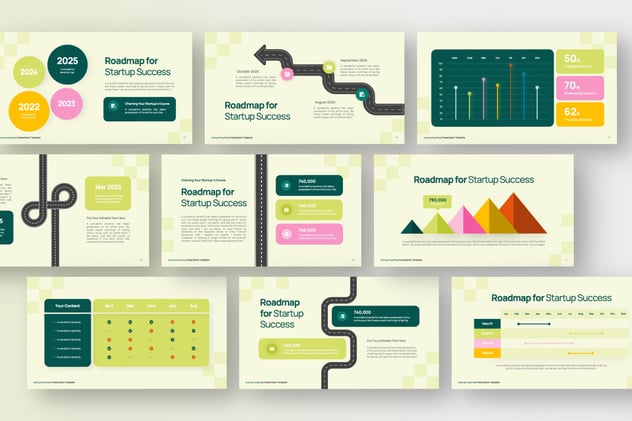 路线图信息图形PPT模板 - 顶尖PPT