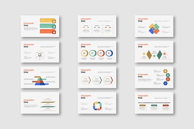 彩色可视化信息图形设计keynote模板 - 顶尖PPT