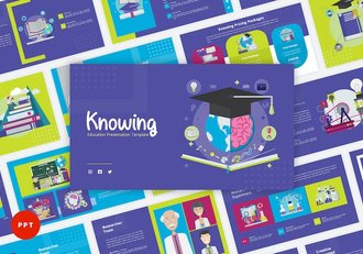 知识科普在线教育培训课程PPT模板 - 顶尖PPT