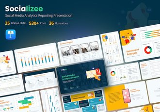 社交媒体数据分析调研报告keynote模板 - 顶尖PPT