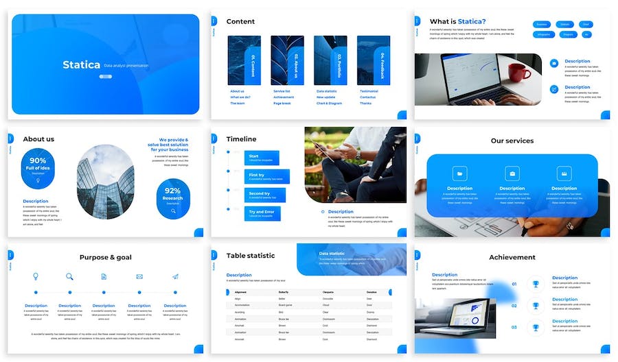 数据统计分析图表展示分析Keynote模板 - 顶尖PPT