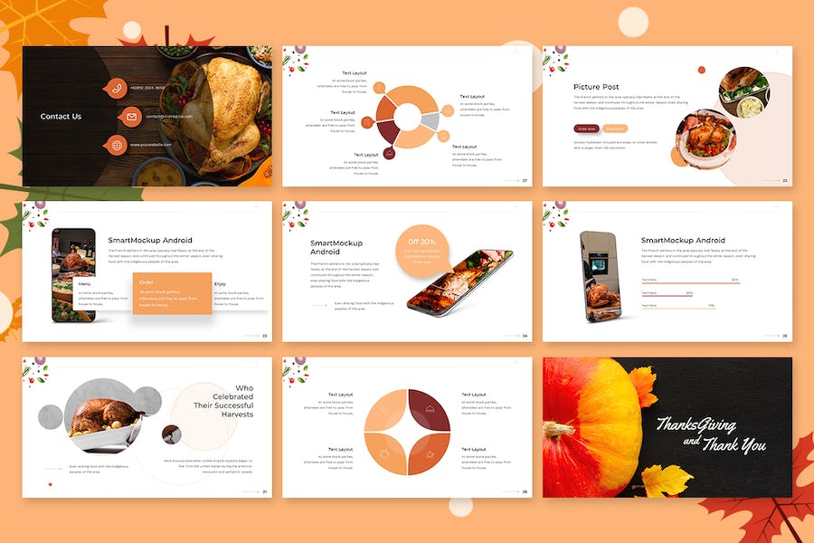 快乐感恩节主题活动宣传Keynote模板 - 顶尖PPT