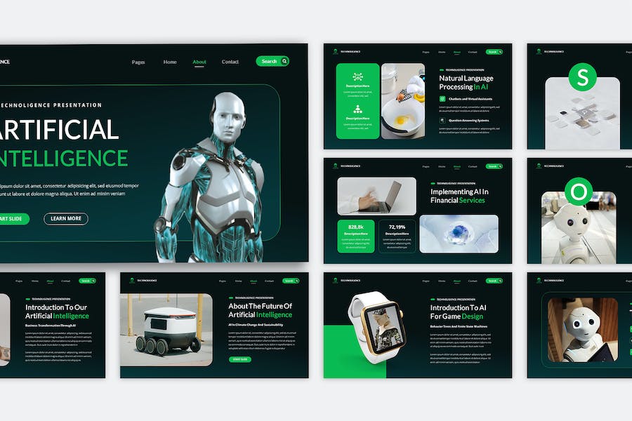 人工智能技术应用发展趋势Keynote模板 - 顶尖PPT