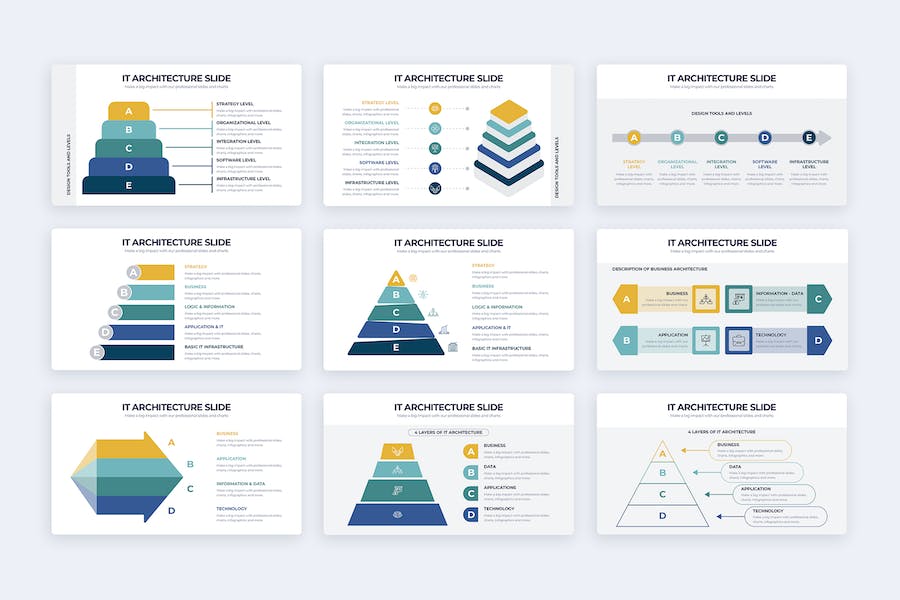 业务IT架构信息图表PPT模板 - 顶尖PPT
