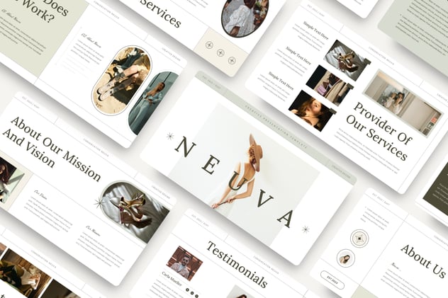 创意极简风格摄影模特服装展示PPT模板 - 顶尖PPT