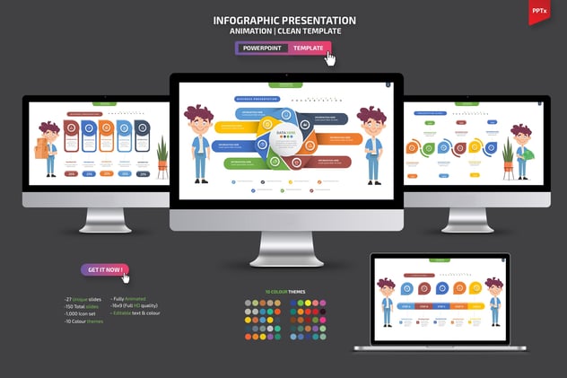 彩色微立体风商务图形PPT模板 - 顶尖PPT