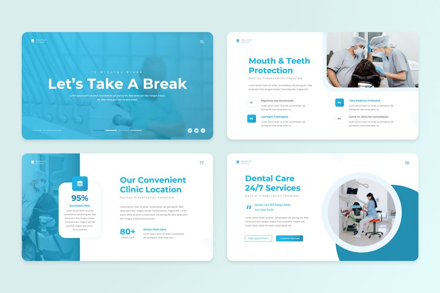 牙医牙科诊所医疗健康服务PPT模板 - 顶尖PPT