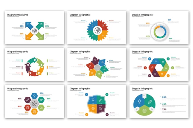 彩色环形关系图PPT模板 - 顶尖PPT