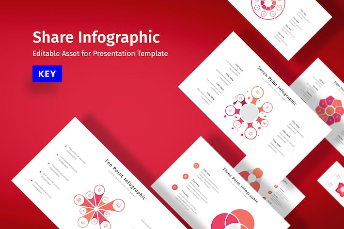 环形要点展示信息图形keynote模板 - 顶尖PPT
