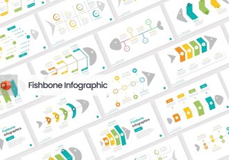 多种样式彩色鱼骨信息图形PPT模板 - 顶尖PPT