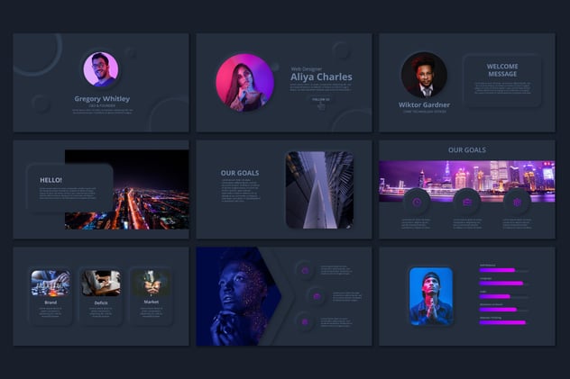 新拟态风格简约商务商业PPT模板 - 顶尖PPT