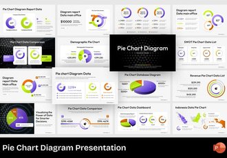 饼图数据分析展示PPT模板 - 顶尖PPT