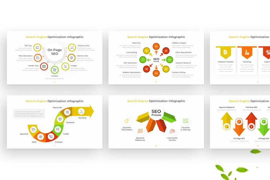 搜索引擎优化信息图表PPT模板 - 顶尖PPT