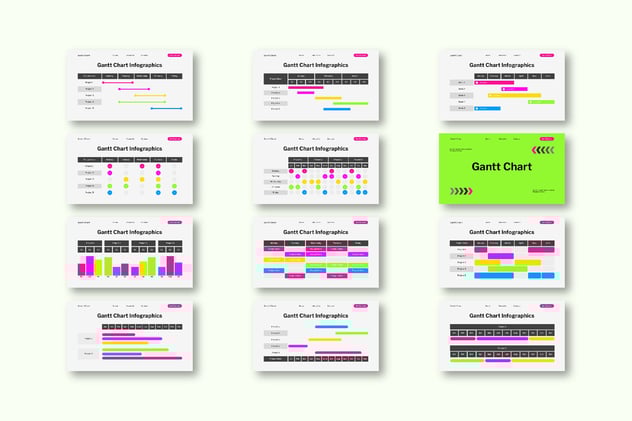 彩色图表信息图keynote模板 - 顶尖PPT