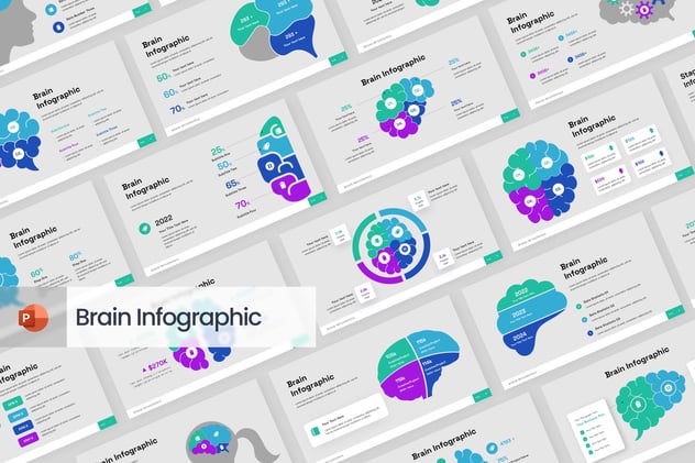 思维脑力激荡创意信息图形PPT模板 - 顶尖PPT