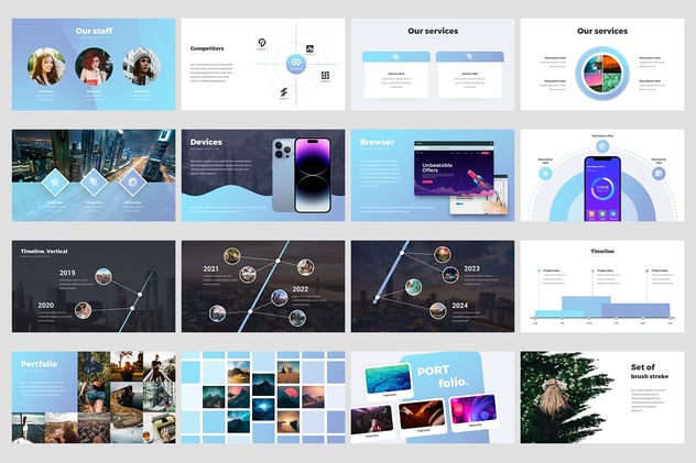 现代项目进展状态信息图表提案PPT模板 - 顶尖PPT