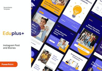教育行业社交媒体Instagram推广PPT模板 - 顶尖PPT