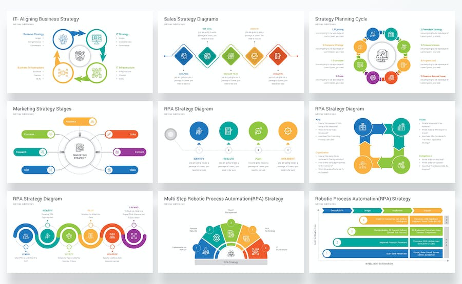 商业战略规划思维导图PPT模板 - 顶尖PPT