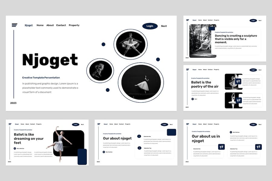 高级舞蹈工作室宣传Keynote主题模板 - 顶尖PPT