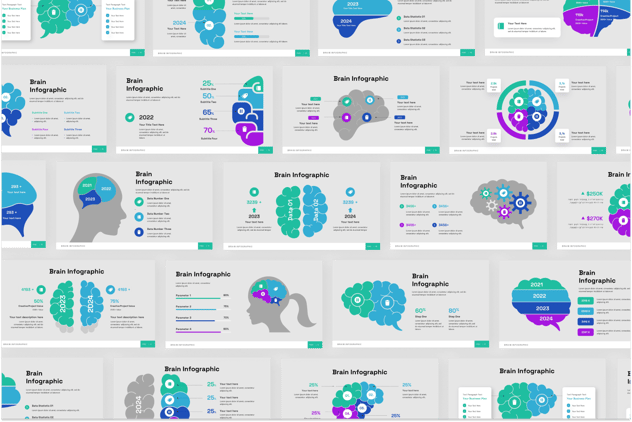 思维脑力激荡创意信息图形PPT模板 - 顶尖PPT