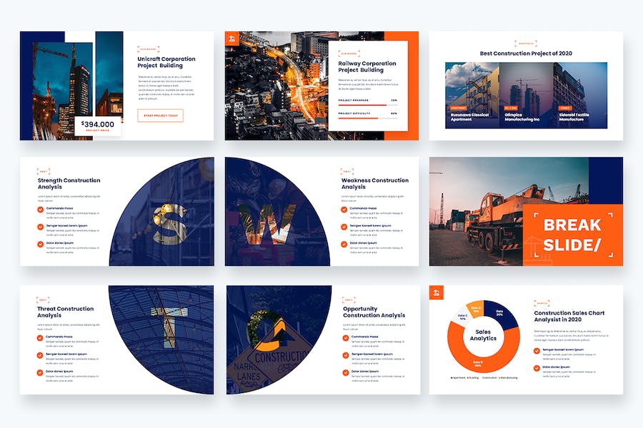 蓝色工业工厂企业介绍PPT模板 - 顶尖PPT