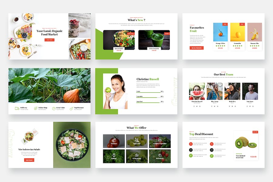 有机食品杂货品牌宣传主题演讲Keynote模板 - 顶尖PPT