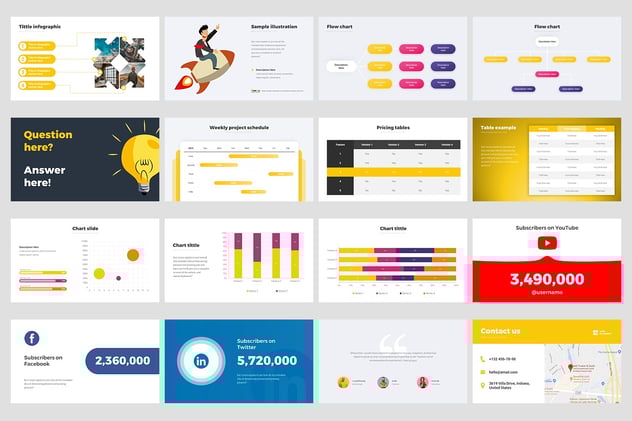 商业计划投资者提案信息图表PPT模板 - 顶尖PPT